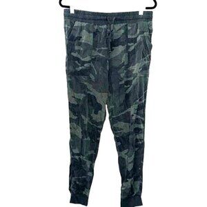Splendid Camouflage Jogger Pants M 100% Rayon Elastic Waistband & Drawstring